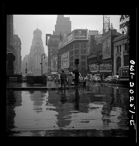 New York, New York. Times Square on a rainy day, March 1943.