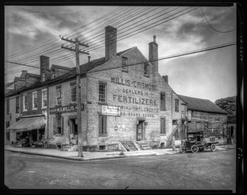 Merchants' Stores and Offices, Brick Row, Fredericksburg, Virginia, around 1928