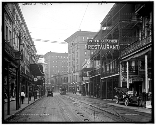 St. Charles St. from canal, New Orleans, La. 1910